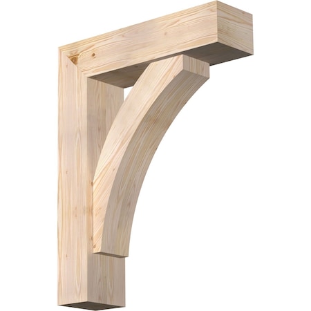 Ekena Millwork Thorton Block Smooth Bracket w/ Offset Brace, Douglas Fir, 7 1/2"W x 28"D x 36"H BKT0806X28X36THR05SDF